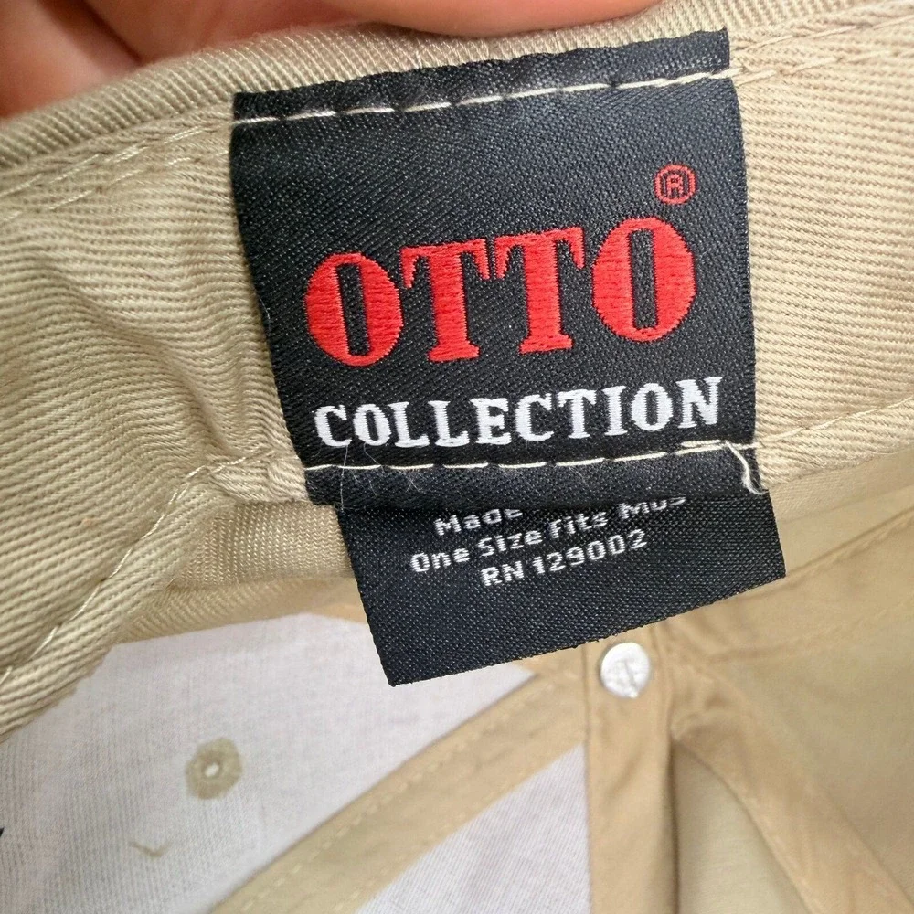 Otto Hat A7 Embroidered Snapback Mens OSFM Tan Green Two Tone Cap